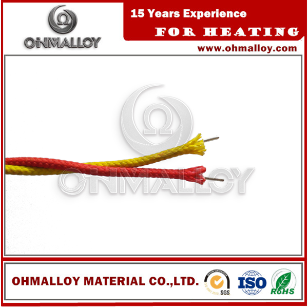 Type rouge et jaune type câble de thermocouple de K/KX de thermocouple